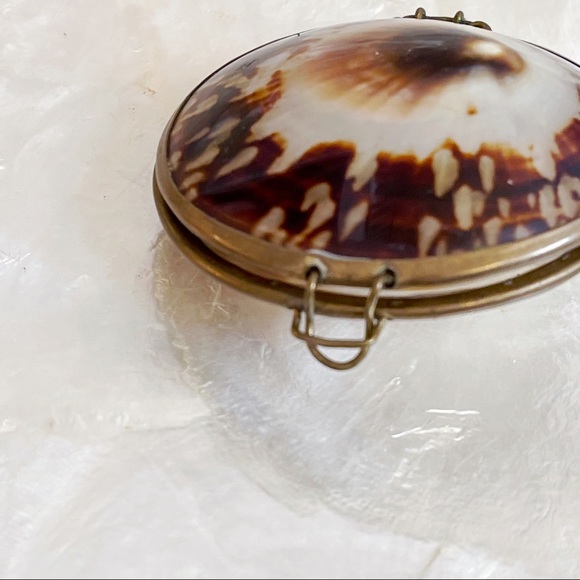 Brown Shell Trinket Brown Engagement Ring Box - Picture 4 of 9